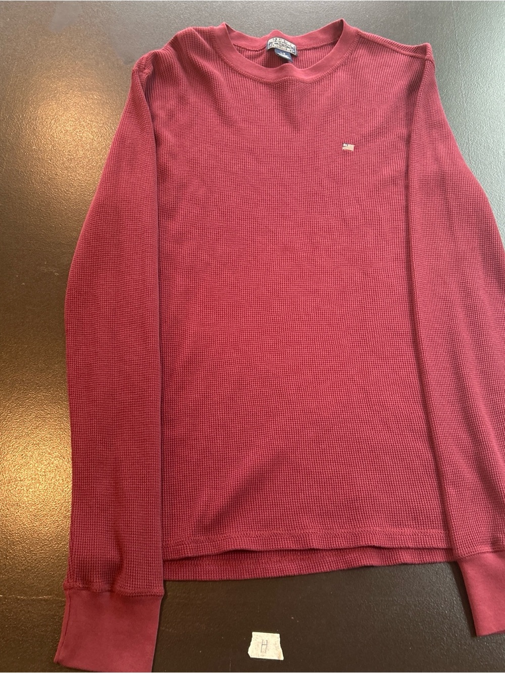 Ralph Lauren Polo Jeans Company Waffle Knit Long Sleeve in Deep Red
